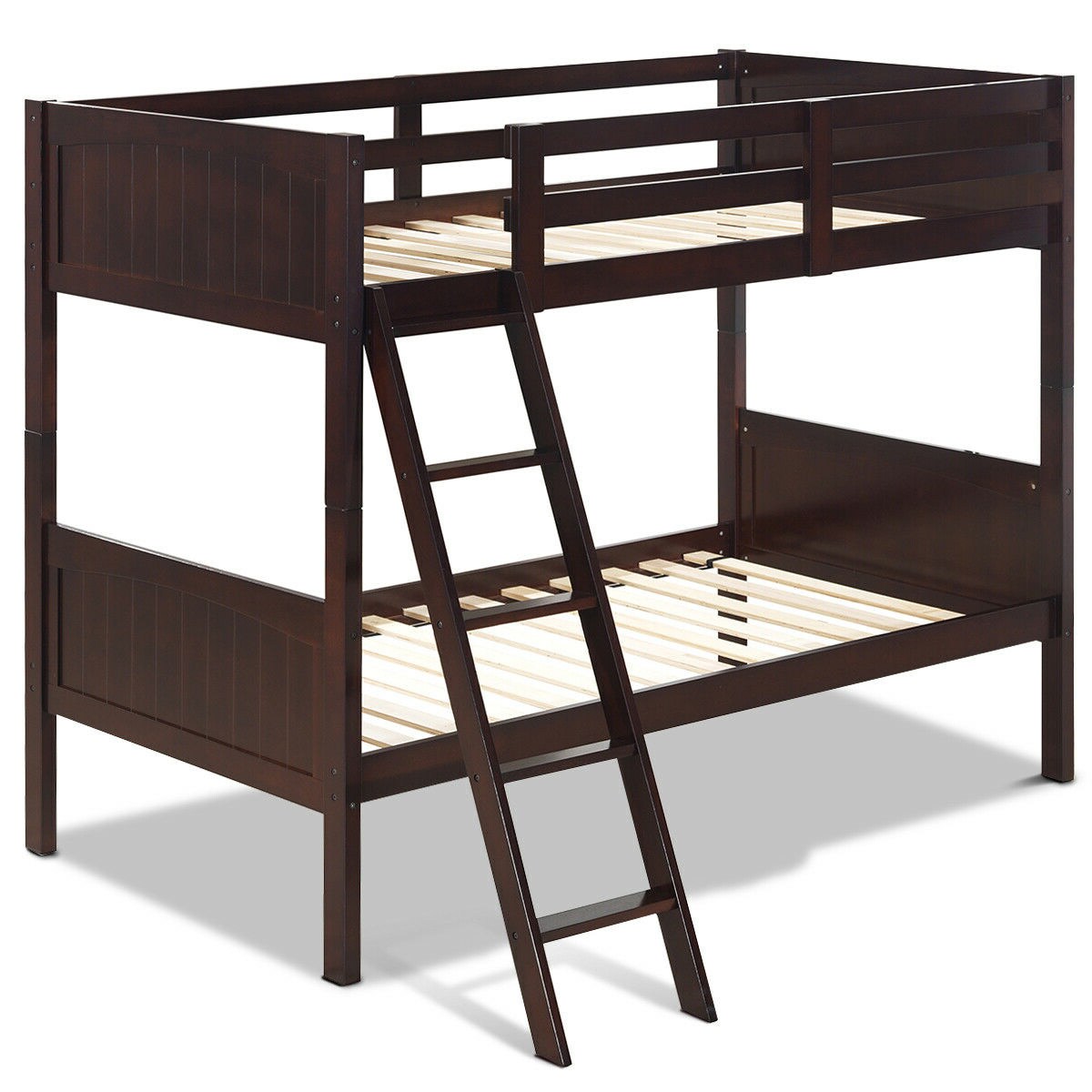 Twin Size Wooden Bunk Beds Convertible 2 Individual Beds