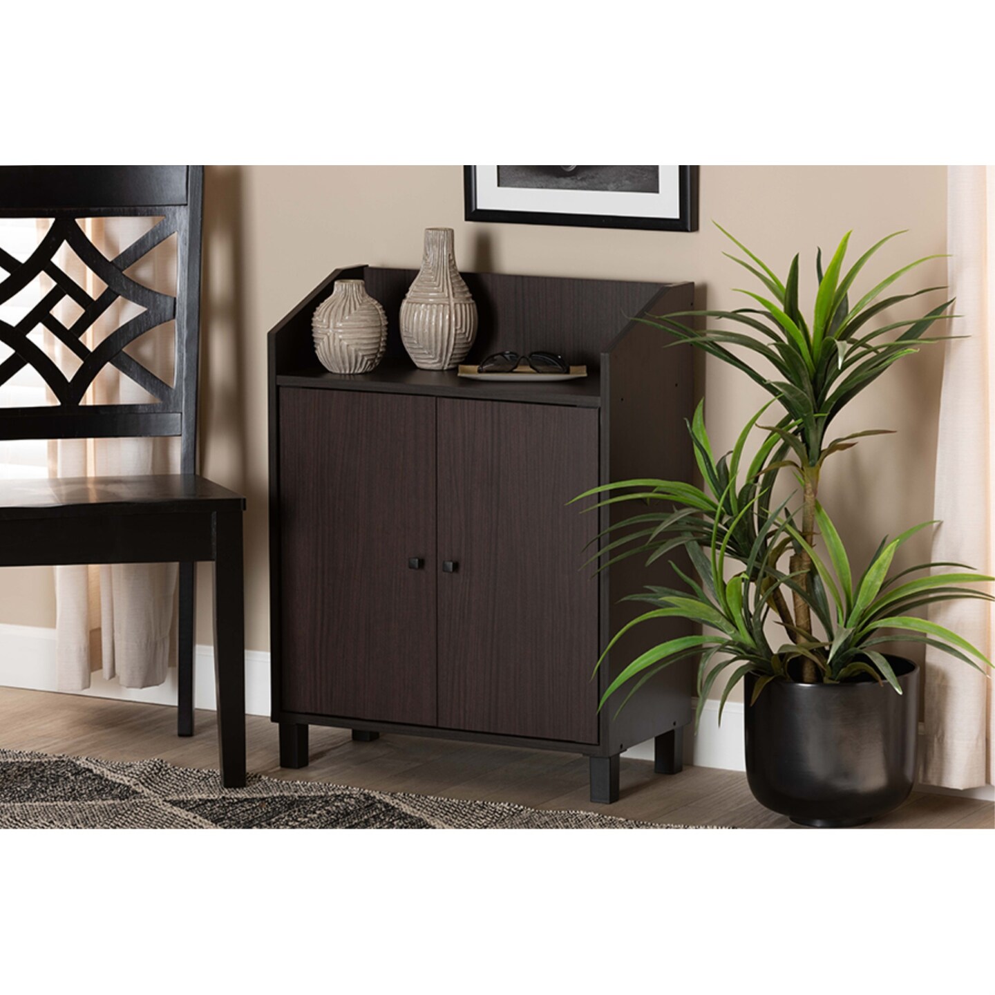 Baxton Studio Rossin Modern and Contemporary Dark Brown Finished