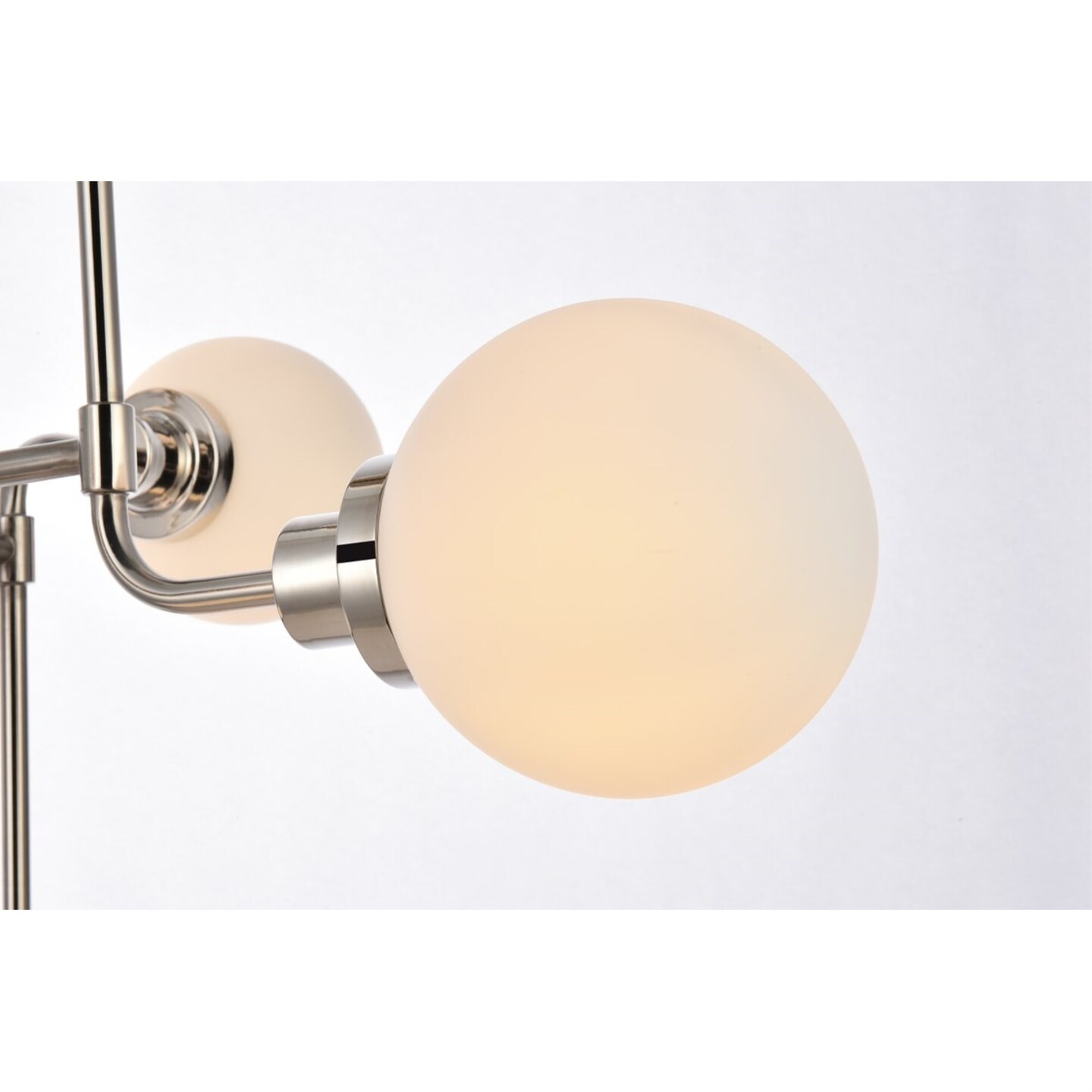 Hanson 8 lights pendant in polished nickel with frosted shade