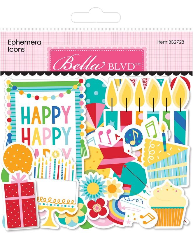 Birthday Bash Ephemera Icons - Bella