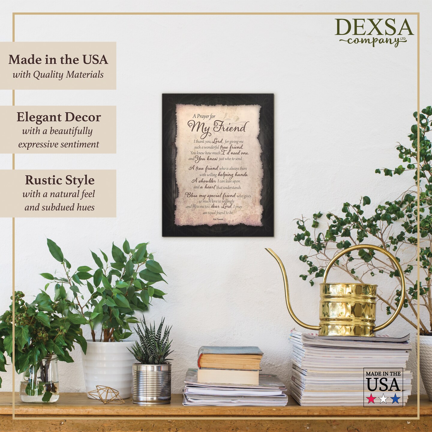 Dexsa Prayer For My Friend Timberland Wood Plaque 11.75" x 15"