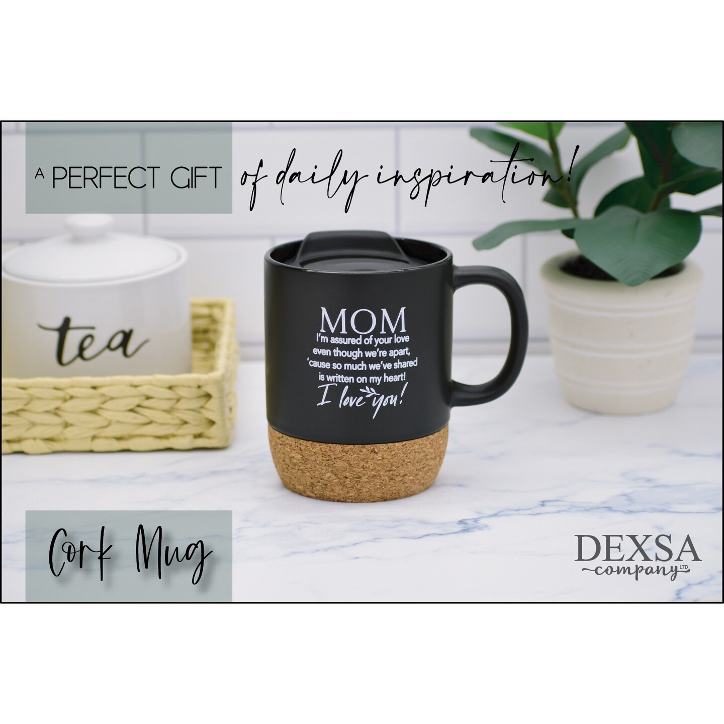Dexsa Mom I'm Assured Designer Cork Bottom Mug with Lid - 14 oz