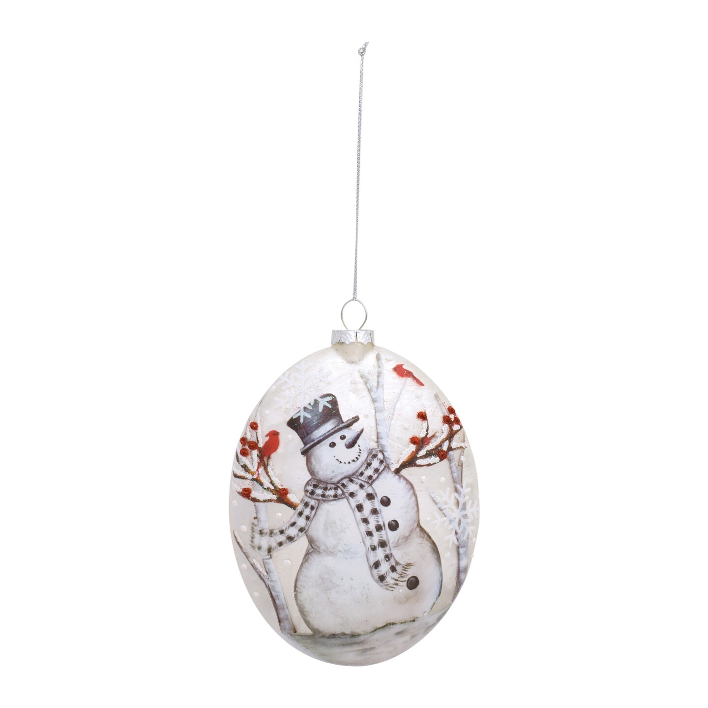 Melrose 6ct Snowman Glass Christmas Disc Ornaments 6" Michaels