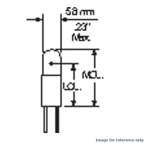GE 7387 - 28926 1w 28v T1.75 M-23 Bi-Pin Base Low Voltage Miniature Bulb