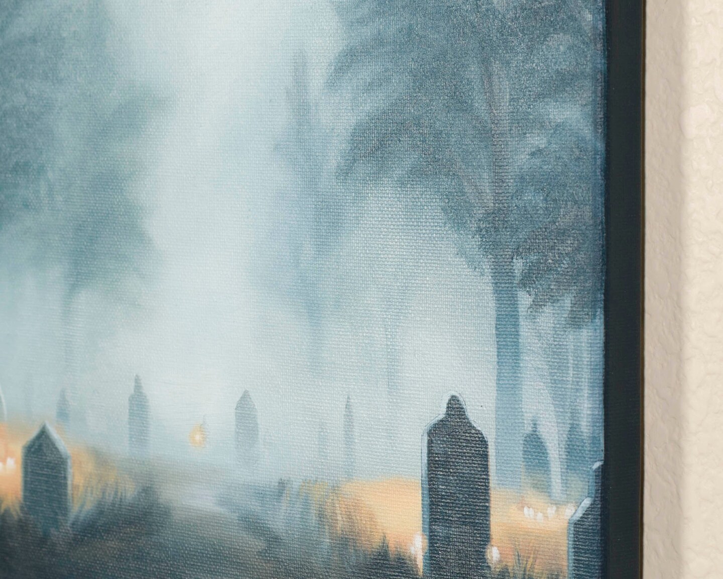 Graveyard Fog good Halloween 8x10 Painting