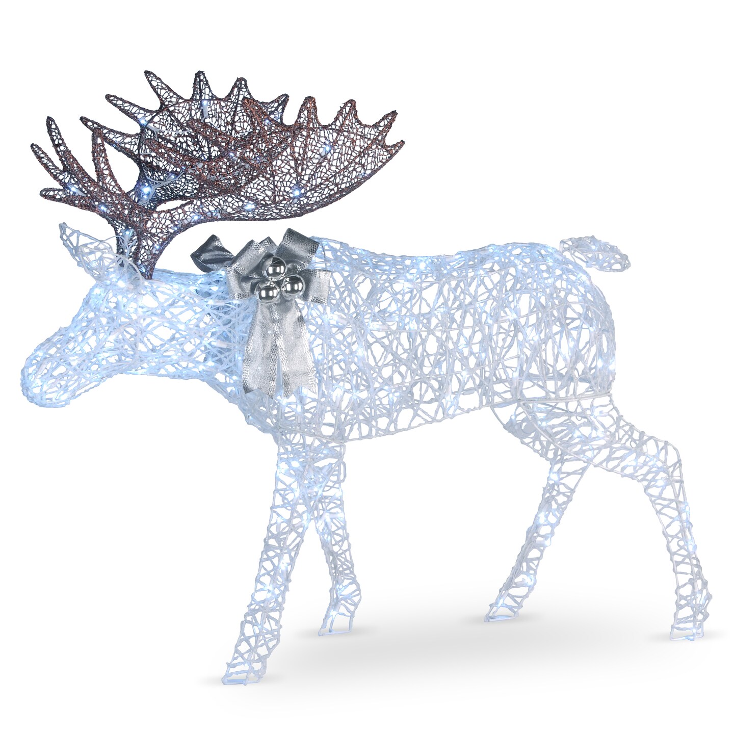 National Tree Company Pre-Lit Moose, Red and Cool White Lights, LED, Twinkling, 50 inch, Indoor or Outdoor Use.