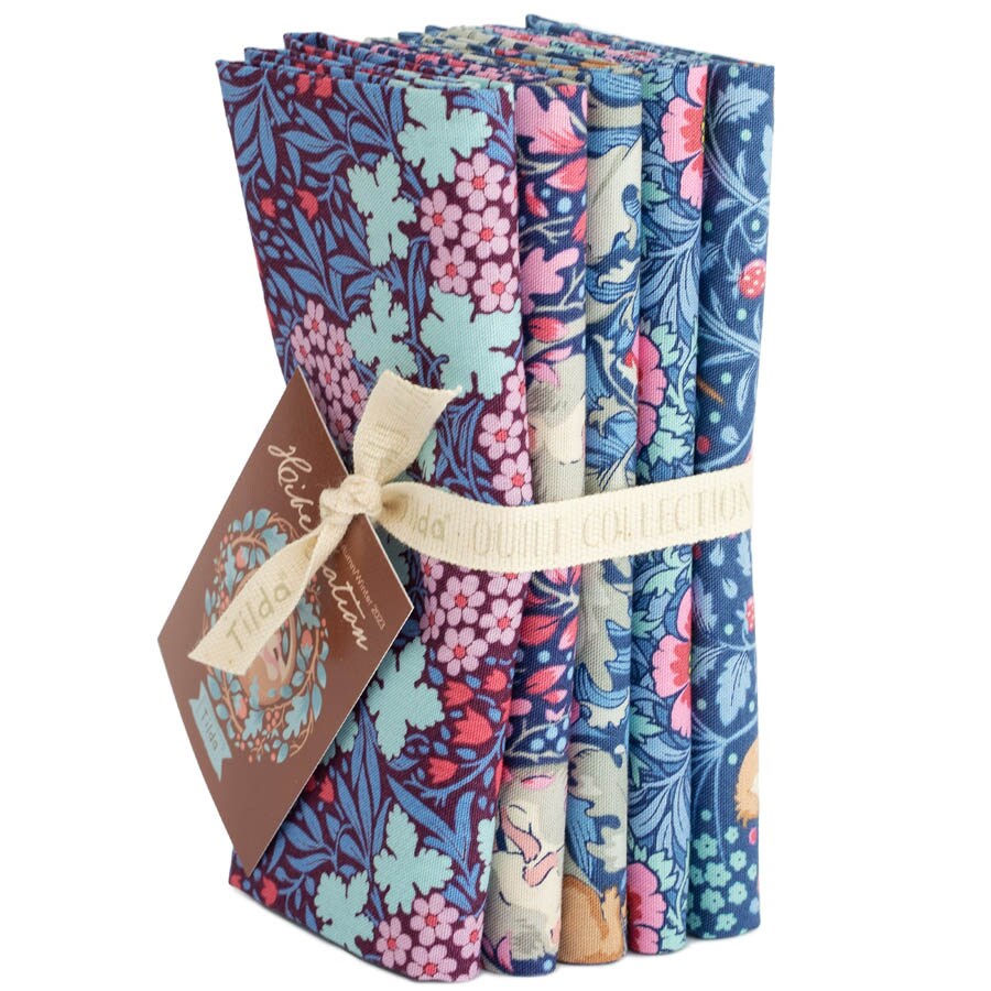 Tilda Fabrics Hibernation - 5 Fat Quarters Blue - 20" x 22" - 100% Cotton