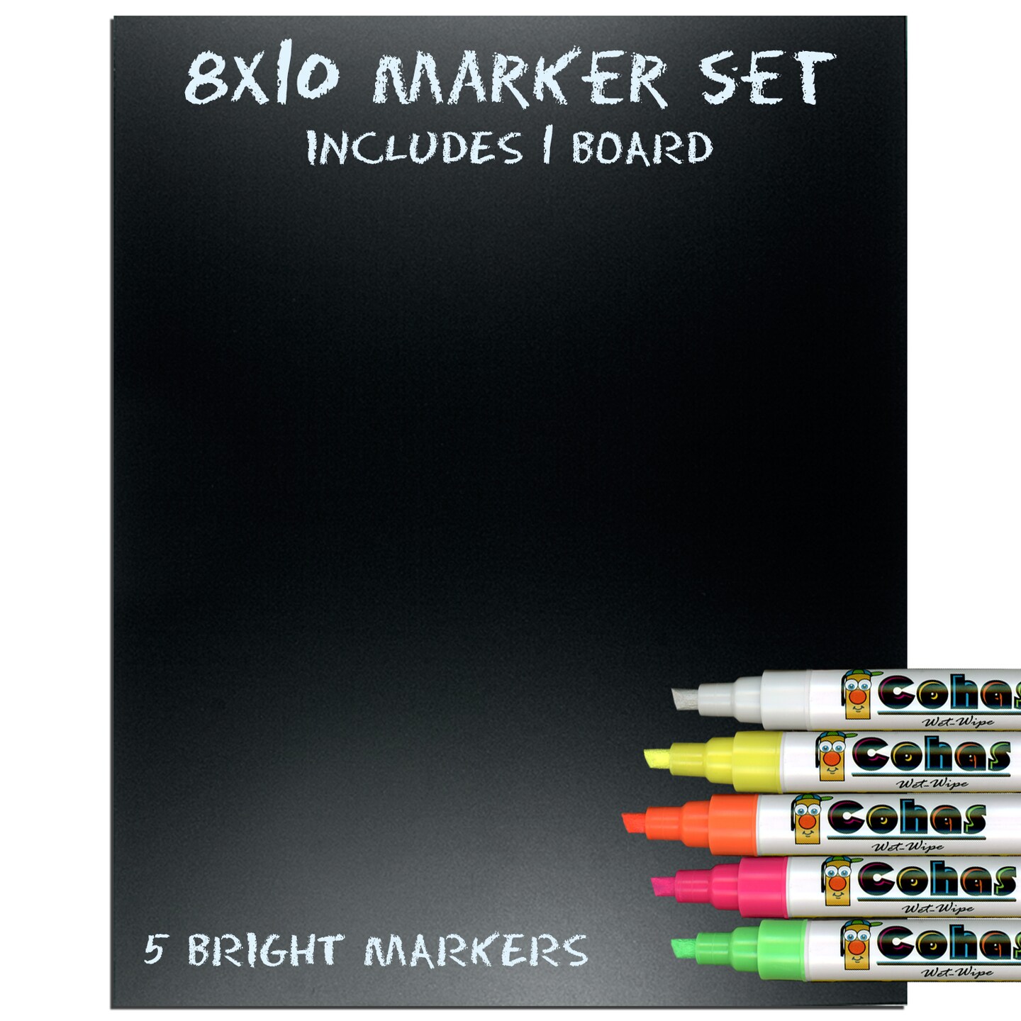 Cohas Eco Chalkboard with Reusable Blackboard Surface and Choice of Liquid  Chalk Markers