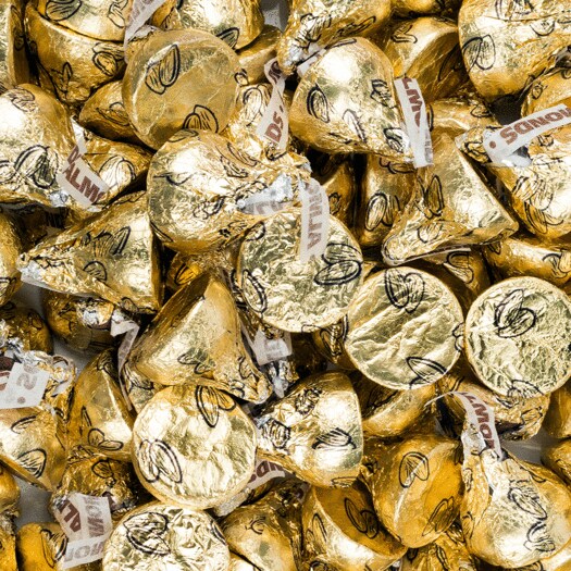 Gold Candy Hershey&#x27;s Kisses Milk Chocolates