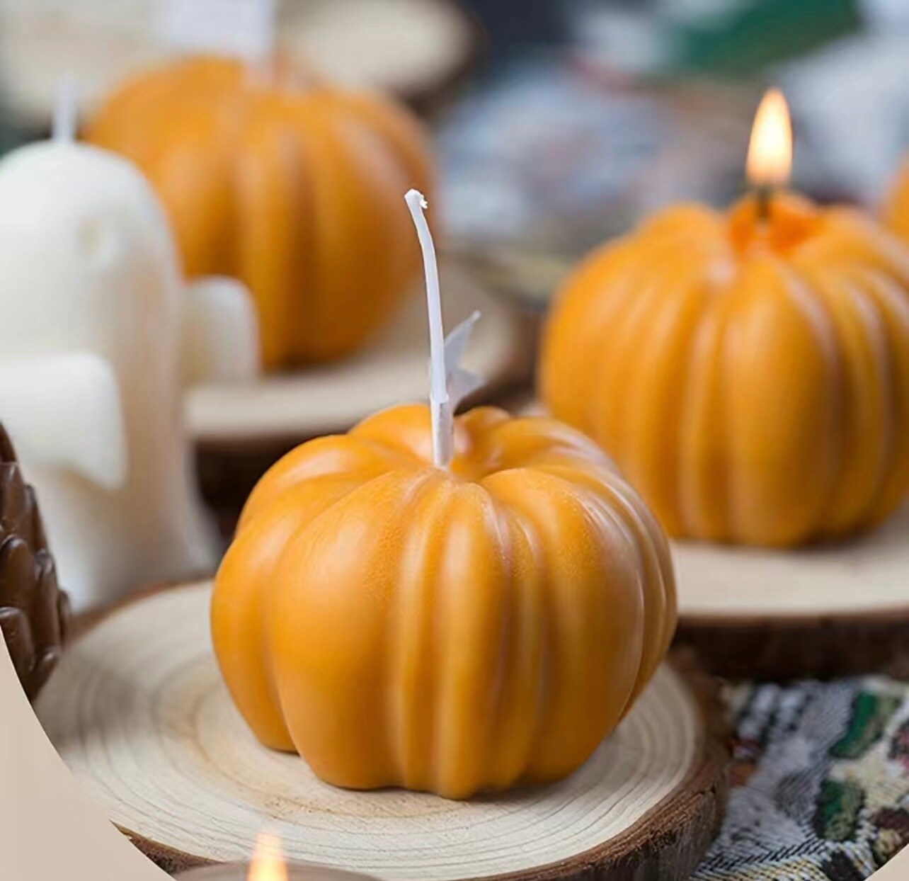 Pumpkin Candles (Set of 3) 3.50 each 10.50oz set MakerPlace by Michaels