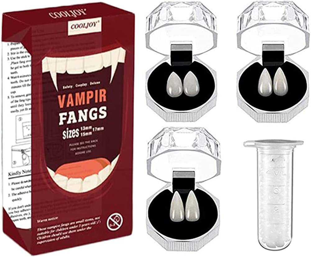 Halloween Fangs Fake Vampire Teeth White Horror Fangs Halloween