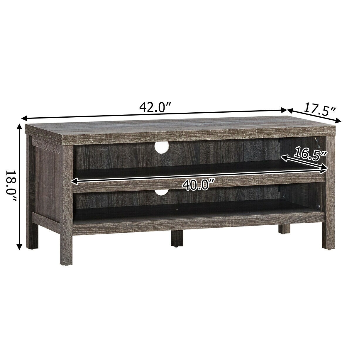 3-Tier TV Stand Console Cabinet for TV&#x27;s up to 45 Inch with Storage Shelves