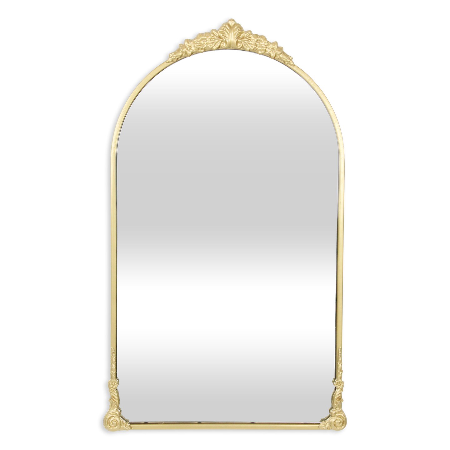 Contemporary Home Living Victorian Curved Top Handmade Wall Mirror - Gold - 33.75"