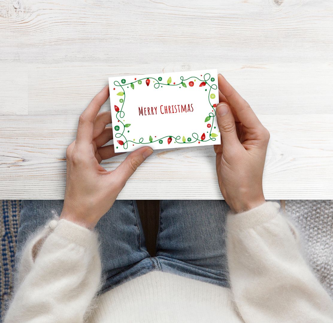 Great Papers! Note Card, Holiday Lights Merry Christmas, 4.875" x 3.375"(folded), 50 cards/white envelopes