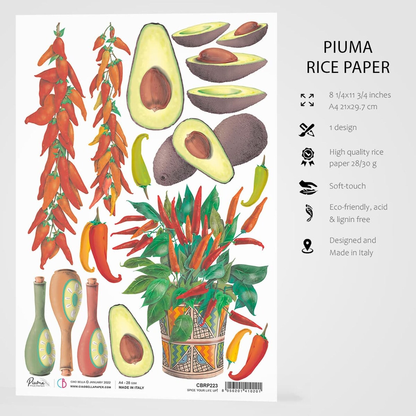 Ciao Bella  Rice Paper A4 Spice Your Life Up!