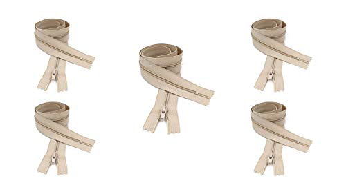 #4.5 Beige Closed Bottom Slipcover & Upholstery YKK Zipper - Color Beige #572 - Choose Your Length - Made in The United States (5 Zippers Per Pack) (36" Inches)