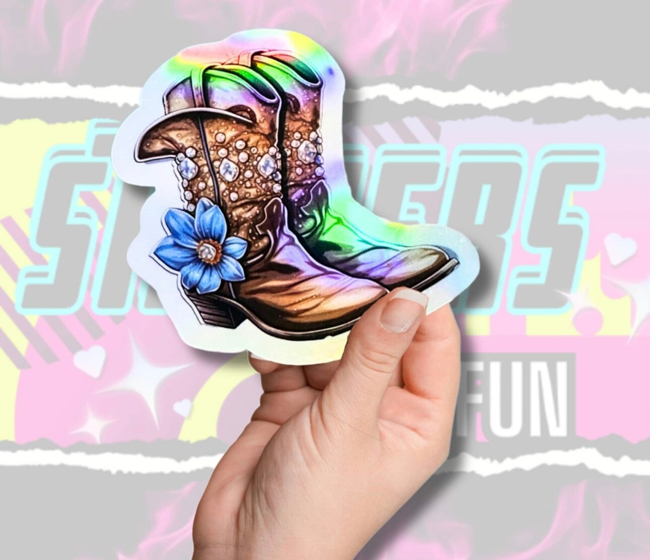 Holographic sales cowboy boots