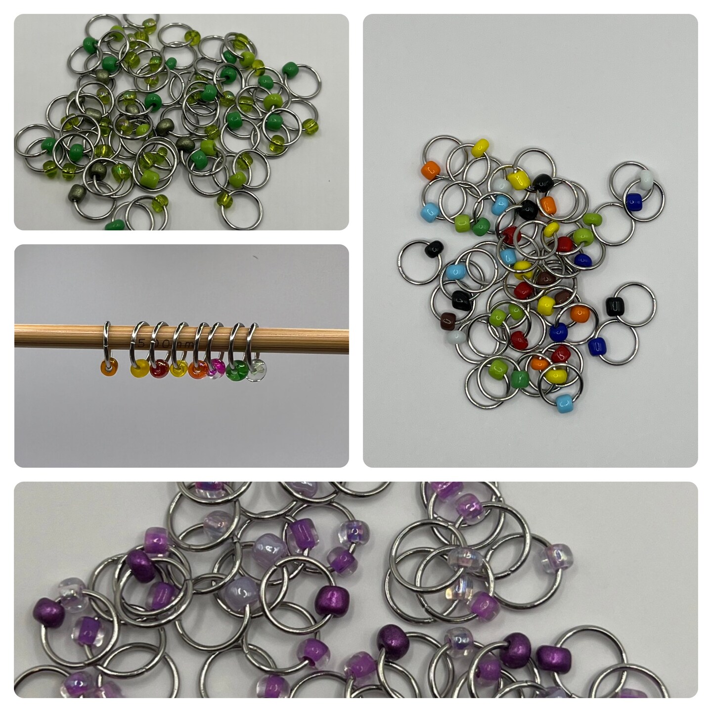 Green Snag-Free Handmade Closed O Ring Stitch Markers for Knitting - Choose  your quantity!