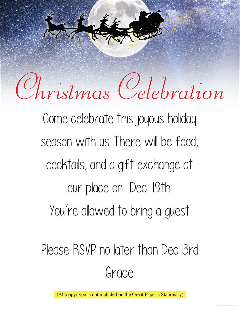 Great Papers! Moonlight Santa Holiday Letterhead, Invitations and Announcements, Printer Friendly, 8.5&#x22;x11&#x22;, 50 Pack