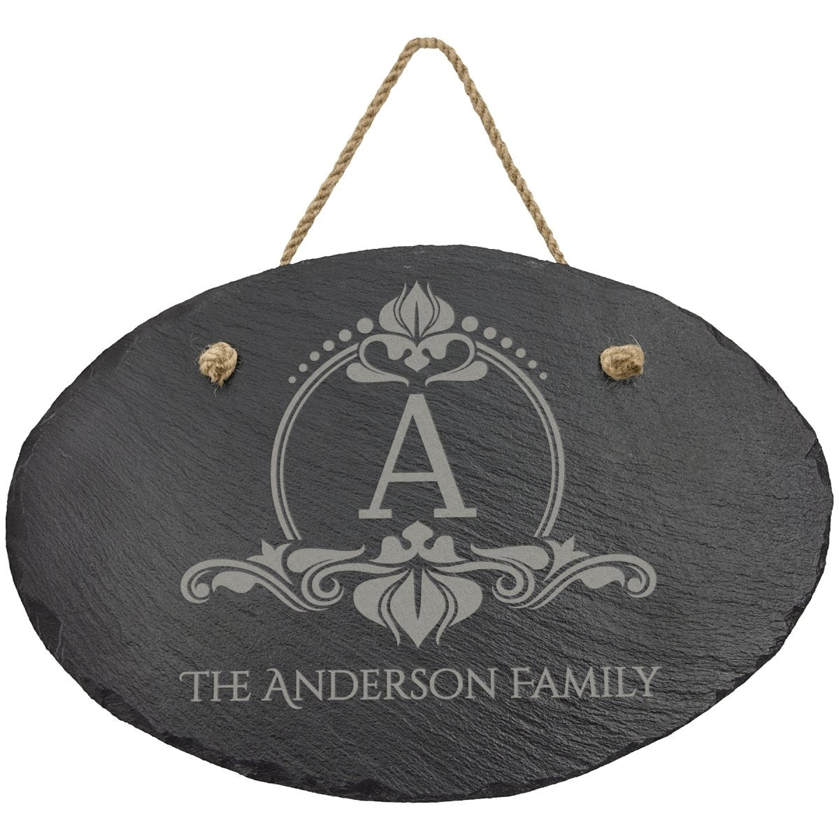 Laserable Slate Decor with Hanger String, Oval 11.75&#x22; x 7.75&#x22;