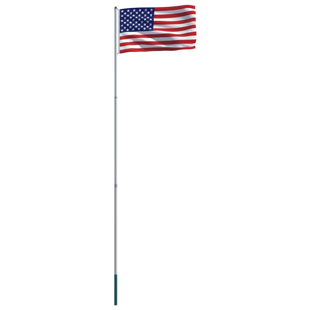 US Flag and Aluminum Pole 