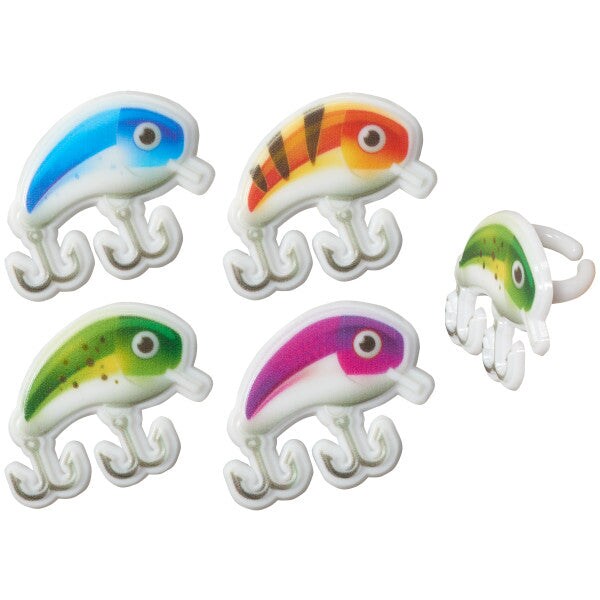 Fishing Lure Assortment Cupcake Rings, 12ct