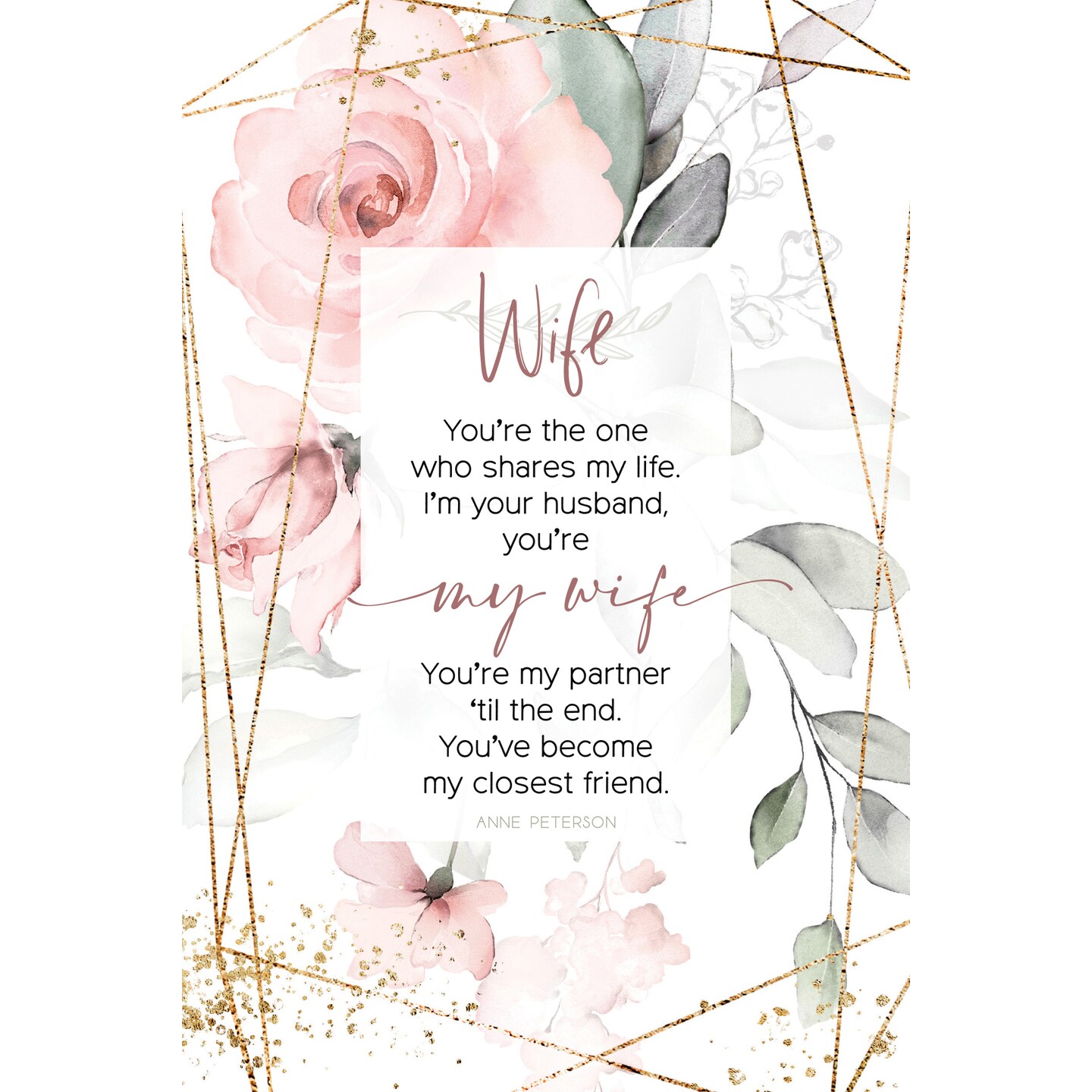 Dexsa Wife Inspirational Wood Plaque 6 inches x 9 inches