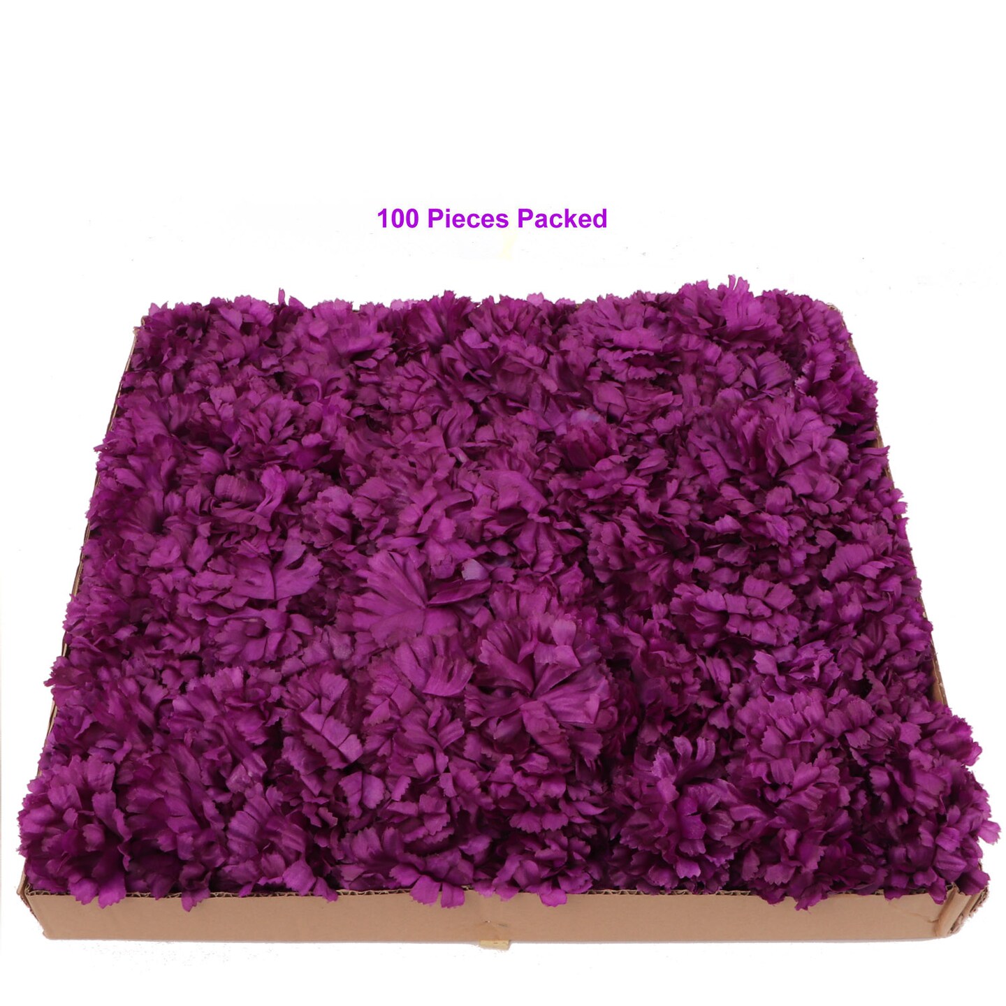 100-Pack Purple Carnation Picks with 5-Inch Stems and 3.5-Inch Blooms, Lifelike Floral Accents for Weddings, Events, and Everyday Decor, Floral Home by Artificial Flowers