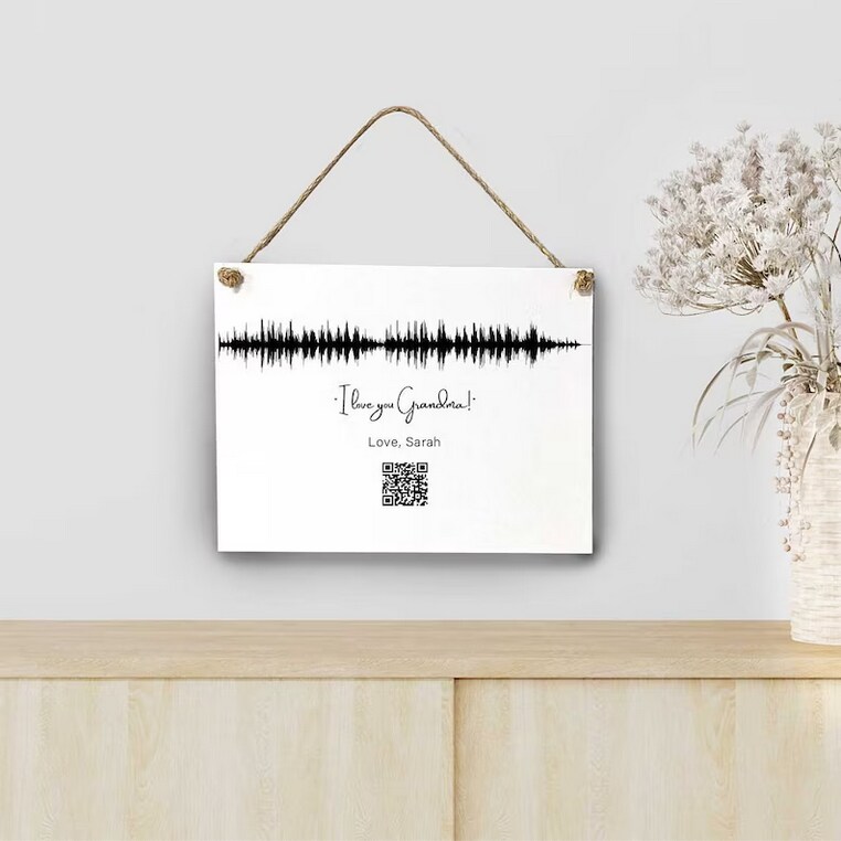 Soundwave Art QR Code Canvas — Memorial Voicemail Gift, Custom Framed Canvas Gift Idea, Personalized Wall Art product 4