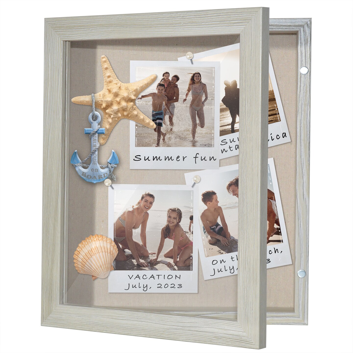 Americanflat Front Loading Shadow Box Frame - 1.5 Interior Depth for Memorabilia - Display Case for Keepsakes - Magnetic Closure - Includes Pins to Secure Items - Hanging Hardware