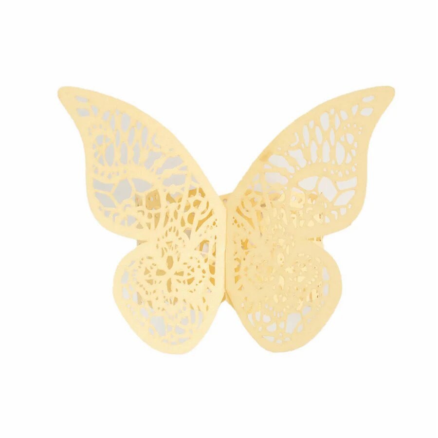 12 Laser Cut Butterfly Napkin Rings