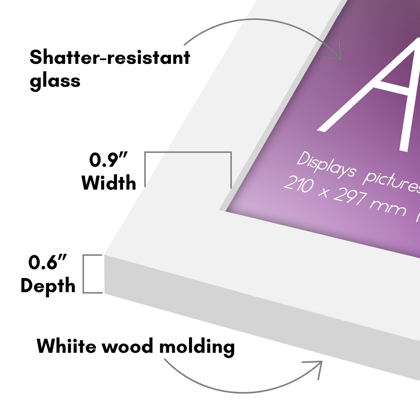 Americanflat A2 A3 A4 A5 Poster Frame - Picture Frame to Display Posters - Ideal for Documents and Artwork - Plexiglass Cover - Adjustable Hanging Hardware - Includes Easel