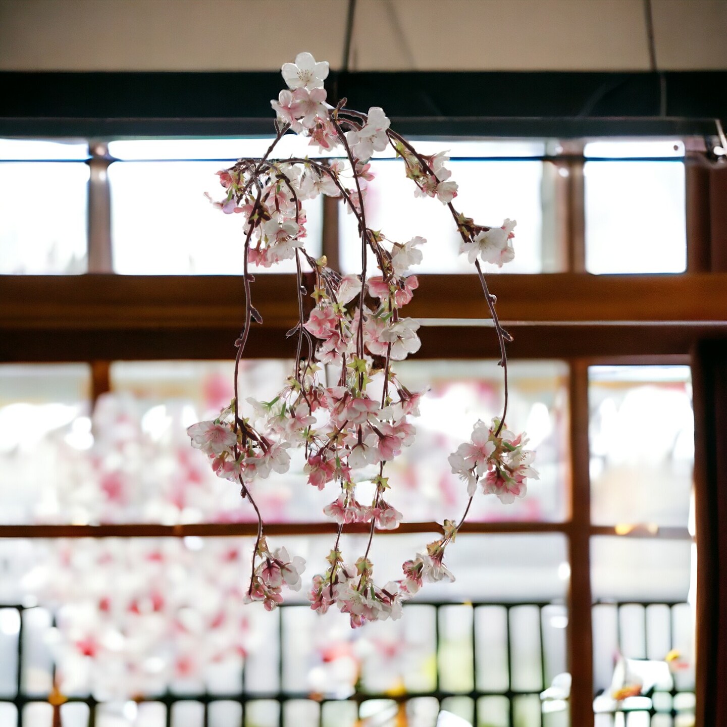 Pink &#x26; White Hanging Cherry Blossom with Silk Flowers by Floral Home&#xAE;