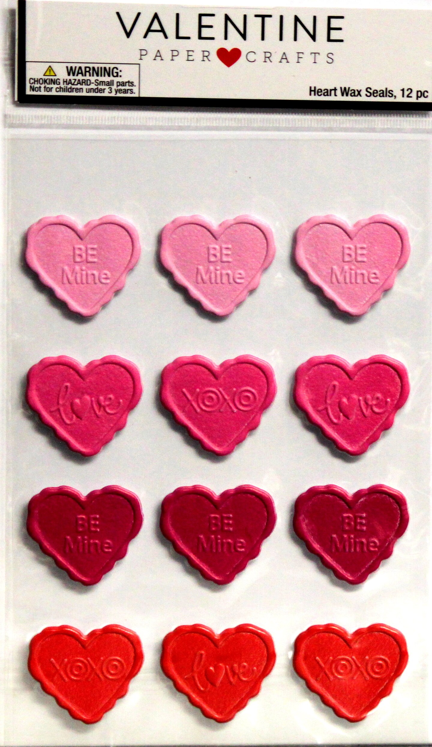 Paper Crafts Valentine Heart Wax Seals Dimensional Embossed Stickers