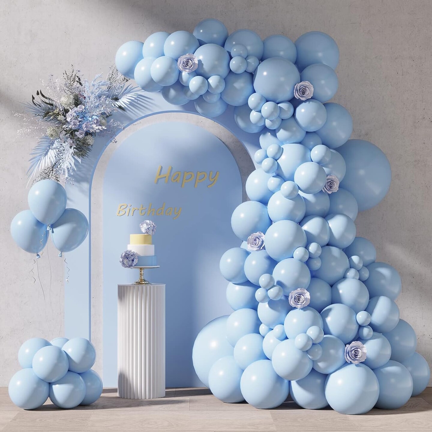 87pcs Pastel Blue Balloons Different Sizes 18 12 10 5 Inches for Garland Arch, Premium Blue Latex Balloons for Birthday Wedding Baby Shower Bridal Shower Party Decorations