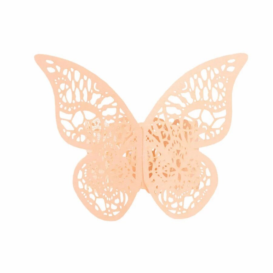 12 Laser Cut Butterfly Napkin Rings