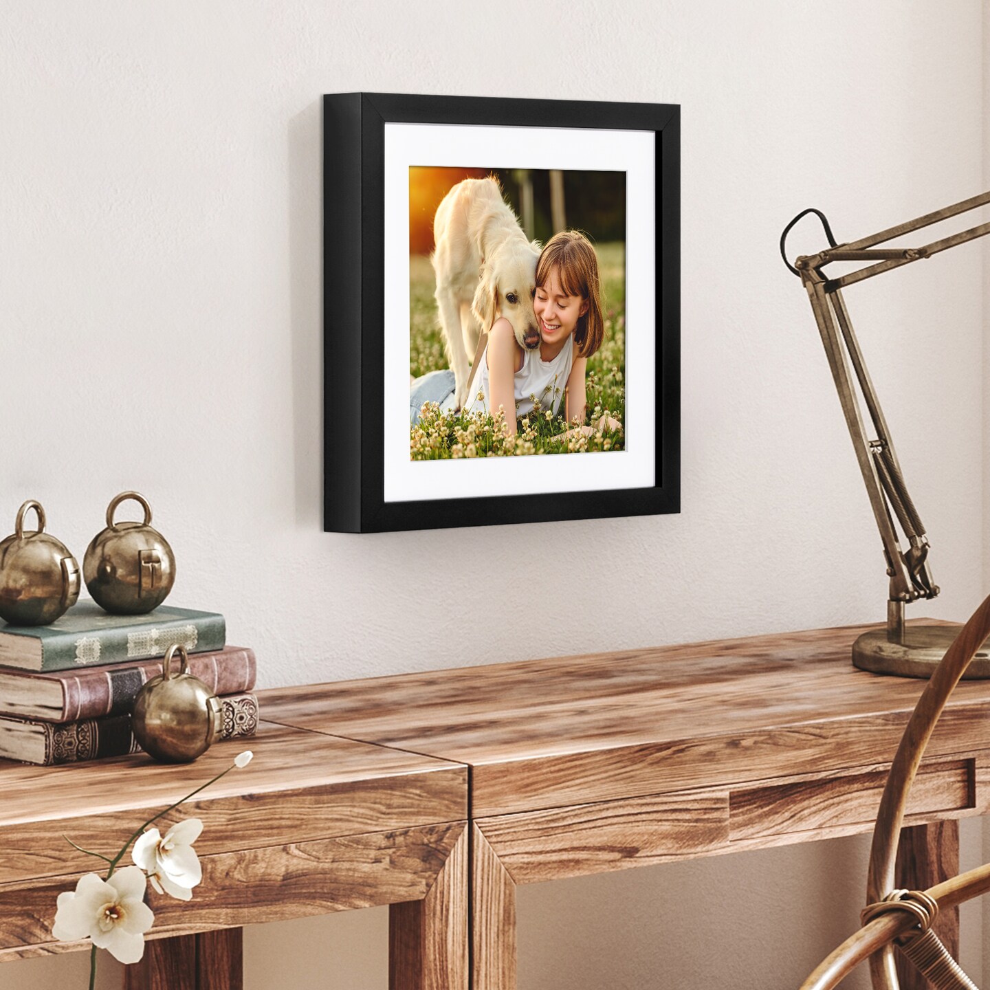 Americanflat Gallery-Style Picture Frame with Mat - Showcase Artwork, Prints, and Photos - Shatter Resistant Glass - Hanging Hardware with Drywall Anchor