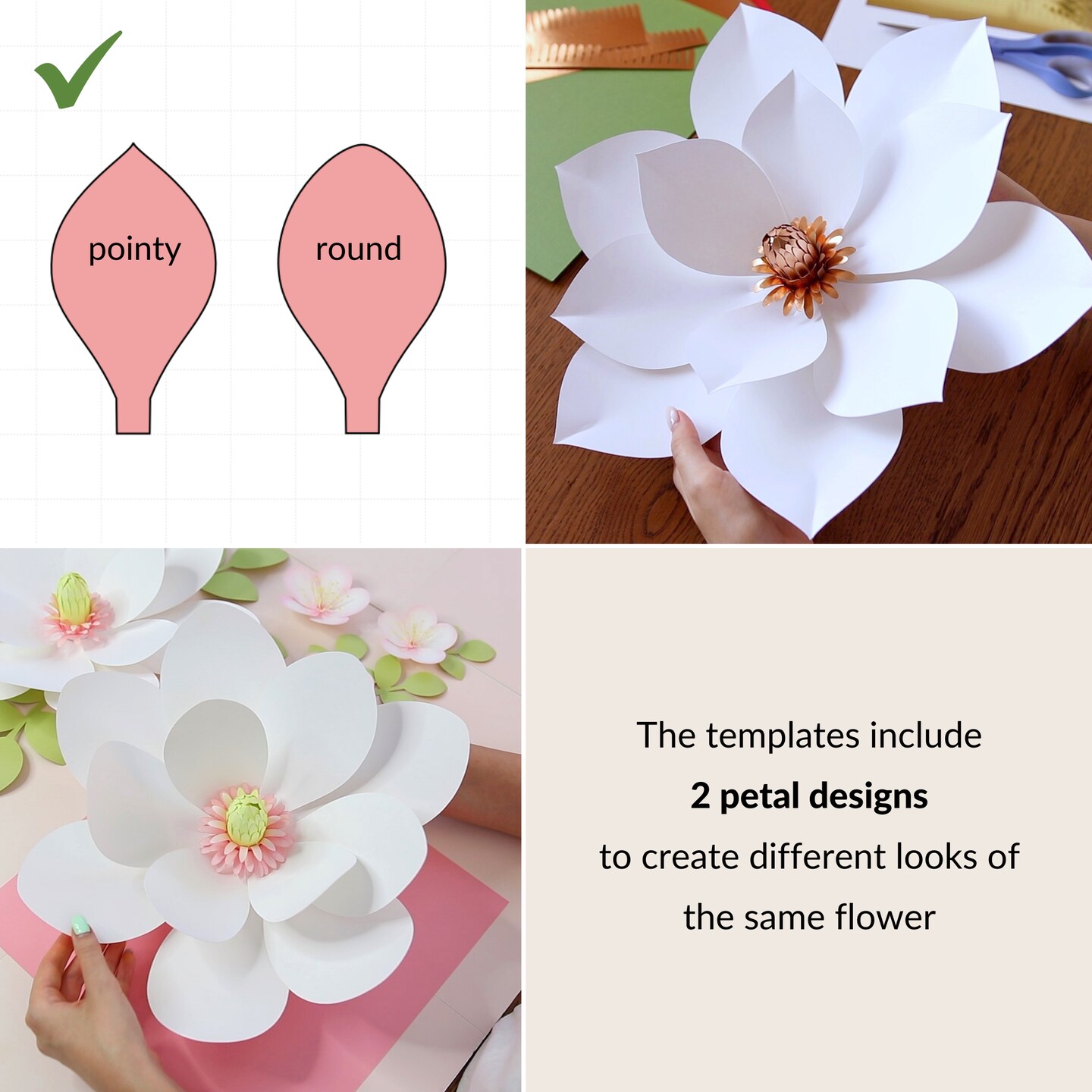 Magnolia Paper Flower Template SVG, PDF, Video Tutorial | MakerPlace by Michaels for Free Printable Paper Flower Templates Pdf