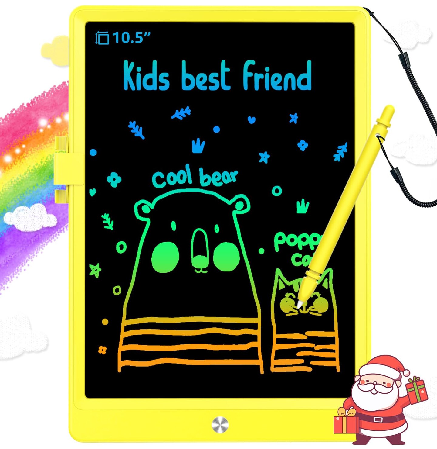 LCD Writing Tablet Doodle Board,10.5 inch Colorful Drawing Pad,Electronic Drawing Tablet, Drawing Pads,Travel Gifts for Kids Ages 3 4 5 6 7 8 Year Old Girls Boys (Yellow)
