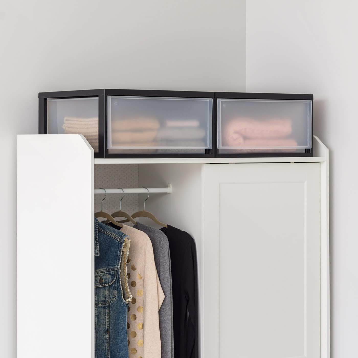 IRIS USA Stackable Modular Plastic Storage Drawers