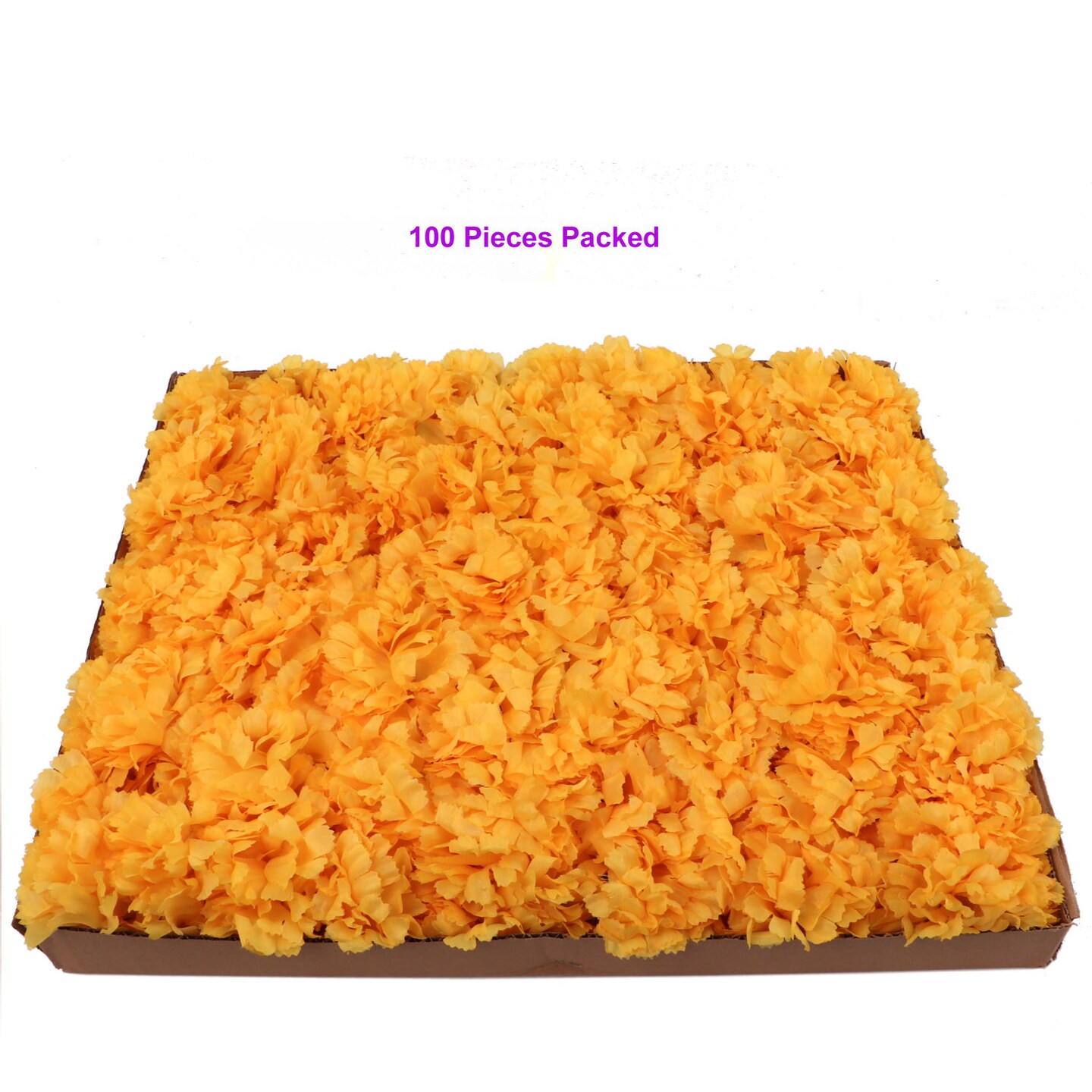 100-Pack: Gold Carnation Picks, 5" Stems, 3.5" Wide, Floral Home by Artificial Flowers