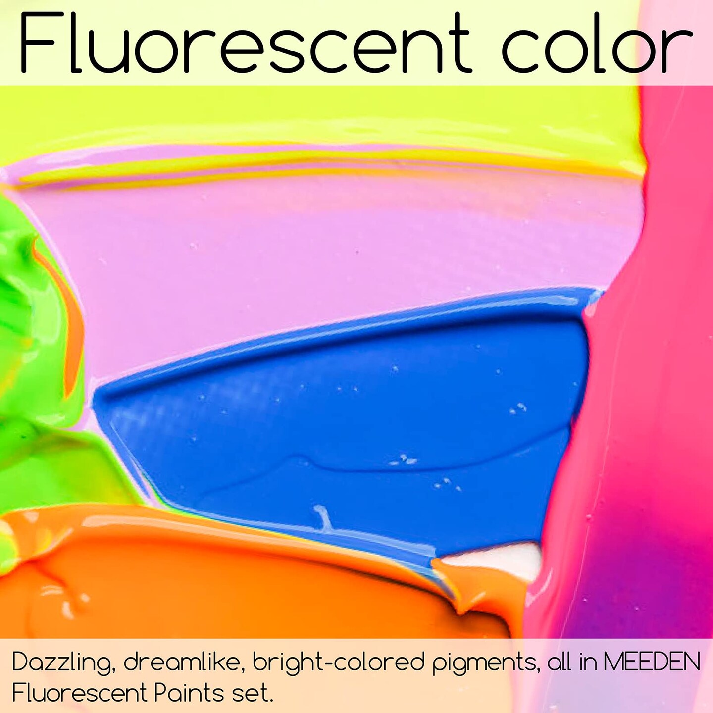 6 Colors Fluorescent Acrylic Paint Set, Heavy Body Neon Acrylic Paint Tubes, 0.74 oz/22 ml, Glow in the Dark Acrylic Paints, Non Toxic Art Craft Paints for Artists Adults Beginners