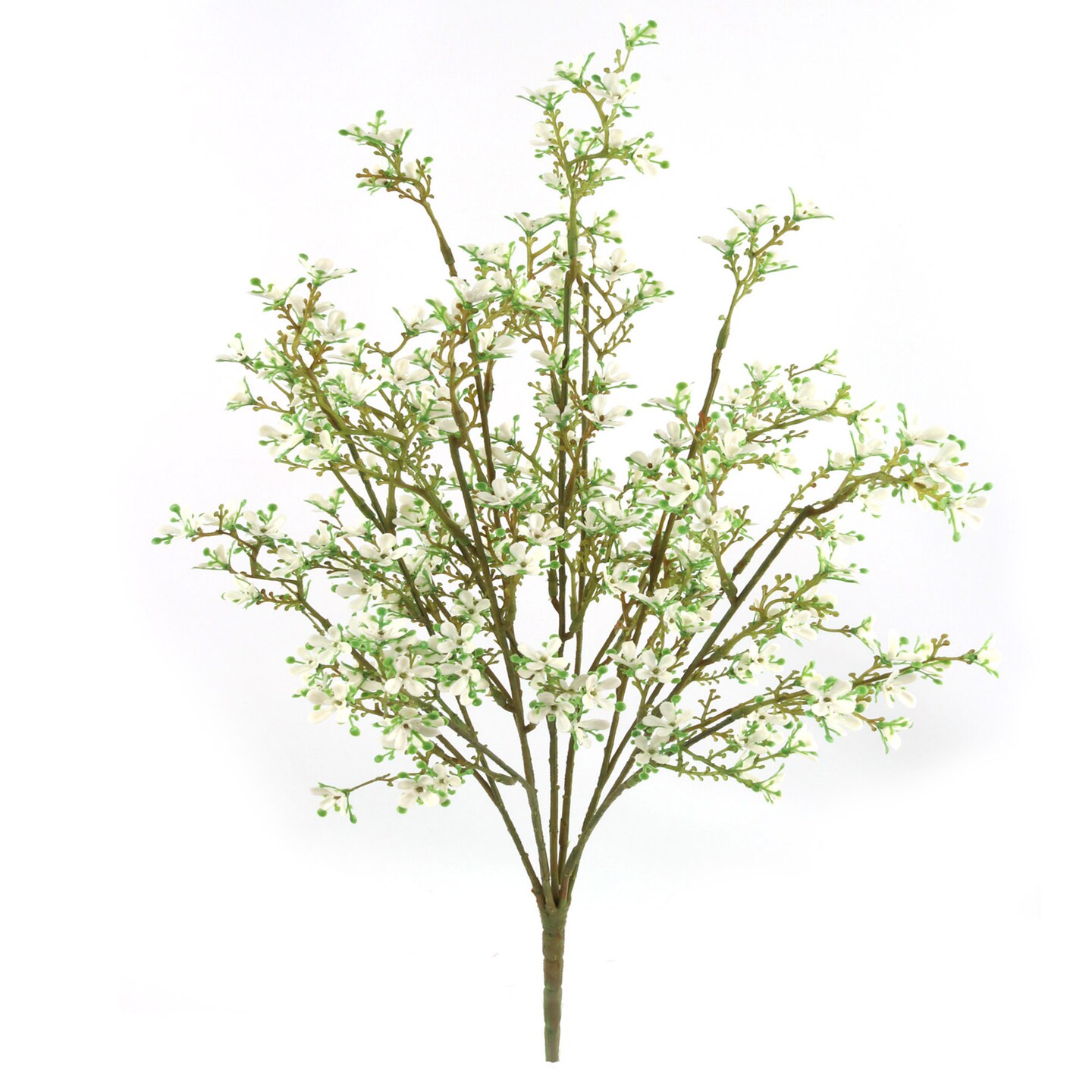 12-Pack: 22&#x22; UV Mini White Flower Bush with 14 Sprays by Floral Home&#xAE;