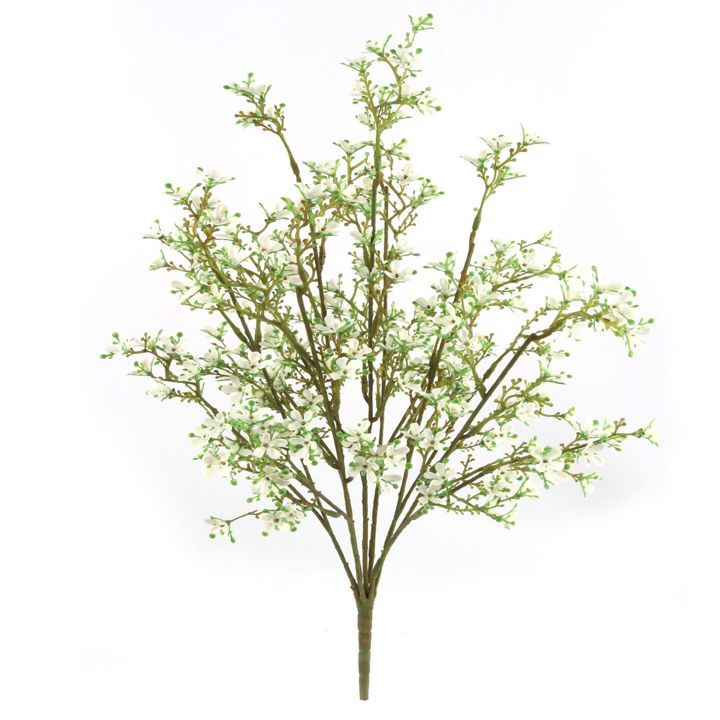 22" Mini White Flower Bush - 12-Pack, 14 Sprays, Realistic Artificial Floral, Ideal for Bouquets, Centerpieces & Home Décor - Spring & Wedding Accents, Floral Home by Artificial Flowers