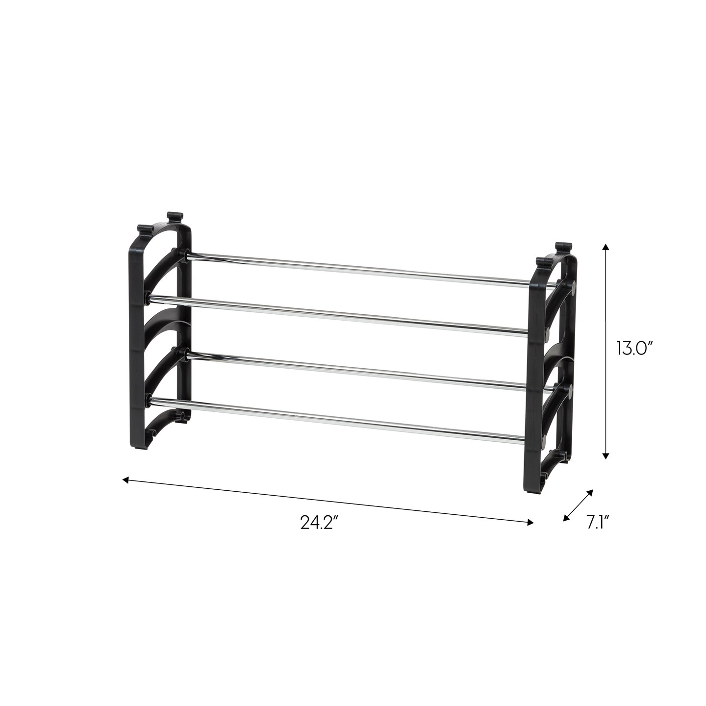 IRIS USA 2-Tier 6 Pairs Slim Metar Shoe Racks for Entryway