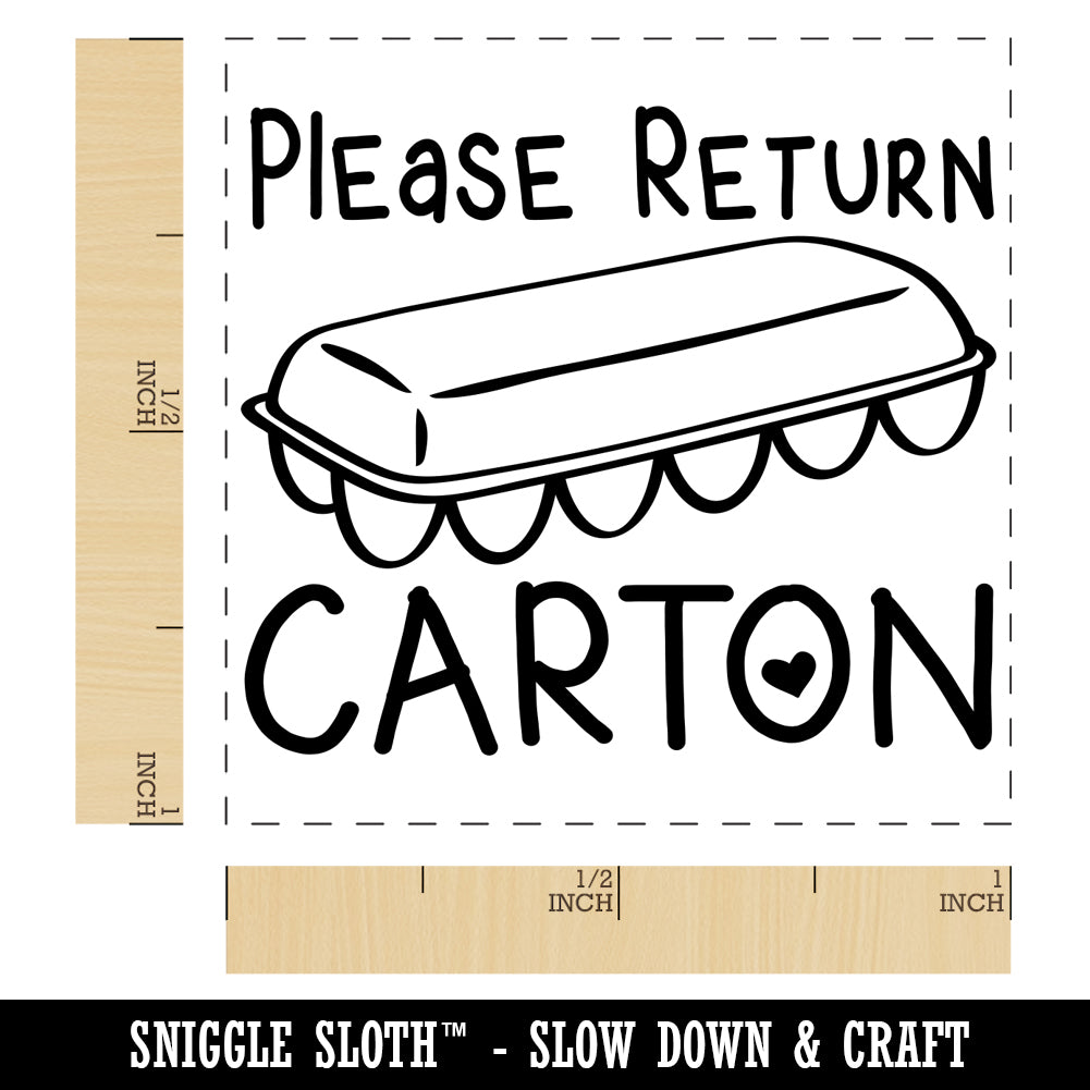 Please Return Egg Carton Heart Self-Inking Rubber Stamp Ink Stamper