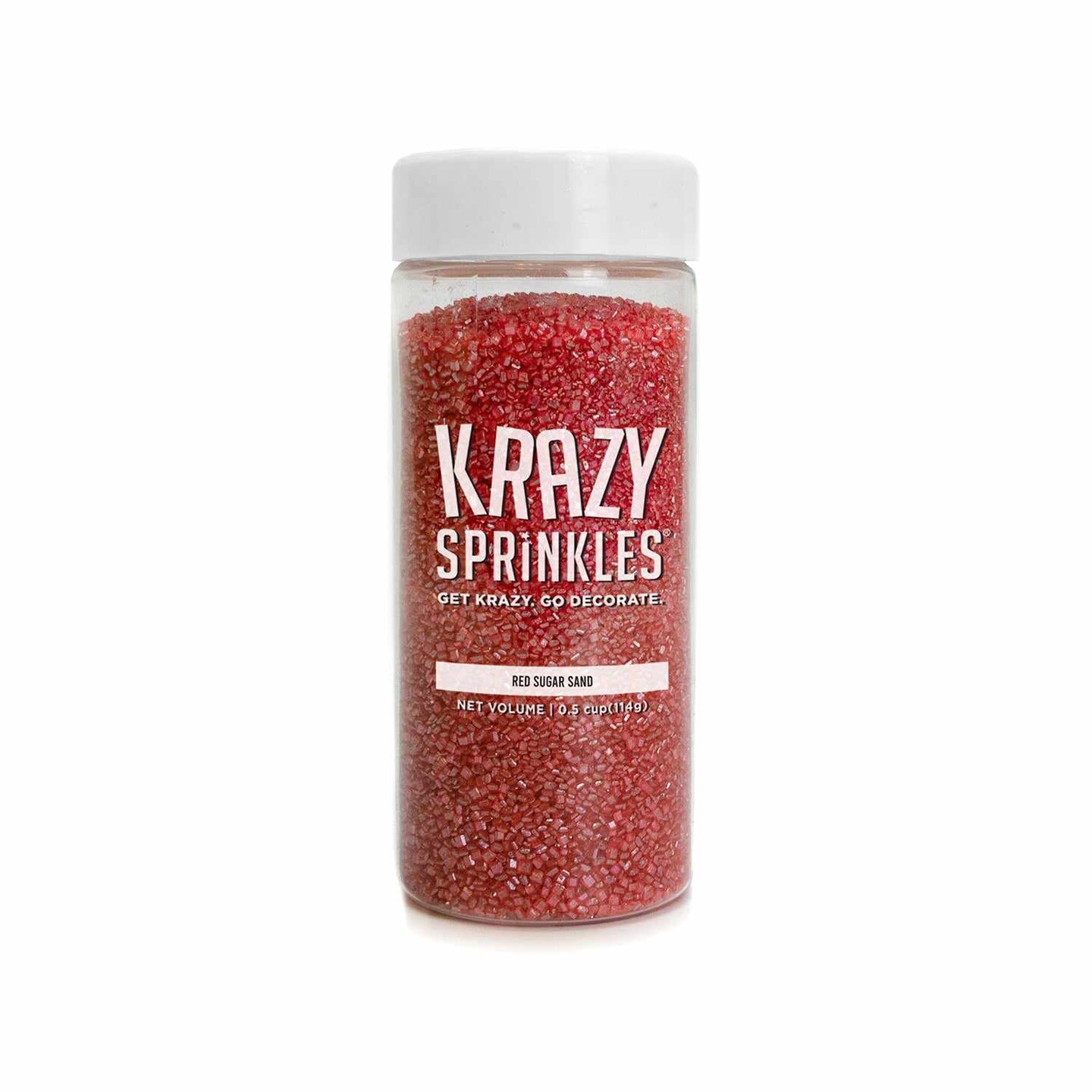Krazy Sprinkles - Red Pearl Sugar Sand (1/2 Cup, 1x Jar) for Cakes, Ice Cream & Cookies