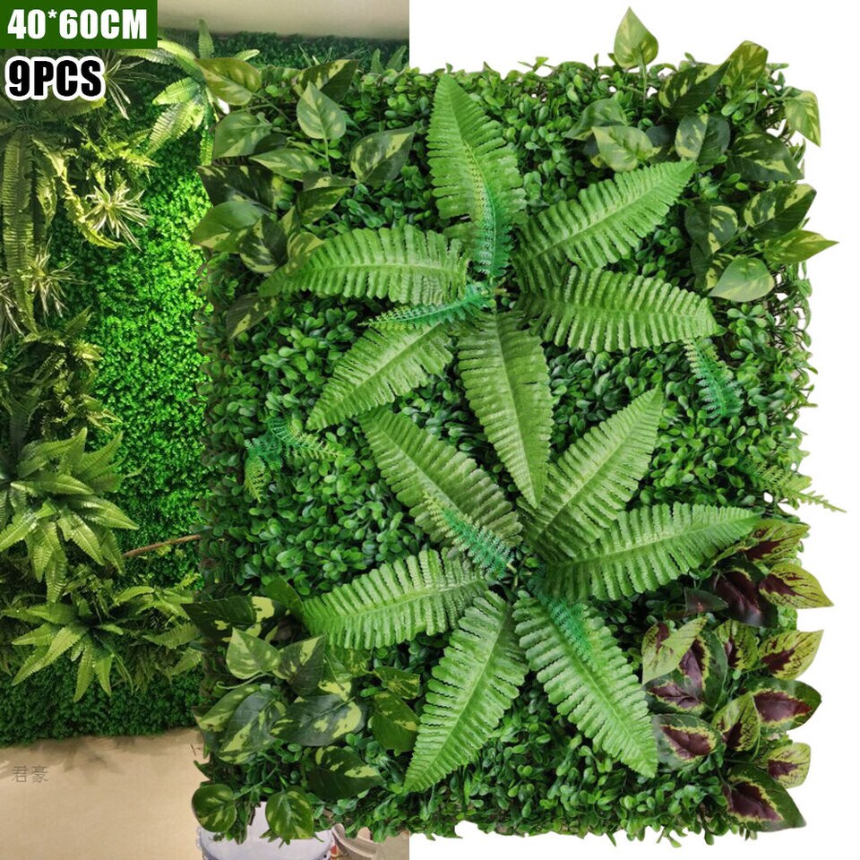Plant Artificial Mat Greenery Wall Hedge Grass Fence Foliage Panel Decor