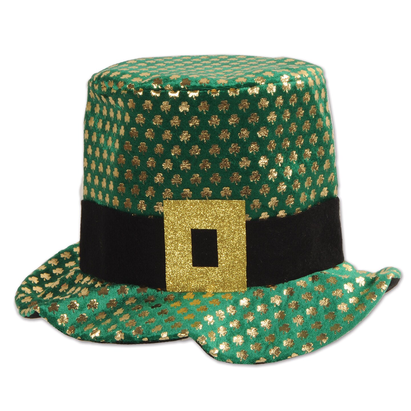 St. Patricks Theme - Plush Gold Shamrock Hat - Pack of 6