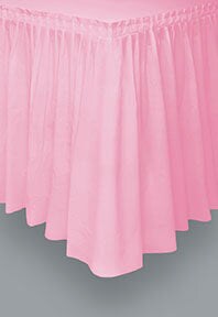 Lovely Pink Plastic Table Skirt, 29&#x22; x 14&#x27;, 1ct